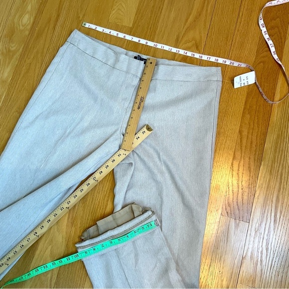 Larry Levine Pants Wide Leg High Rise Herringbone Cream Tan Plus NWT (18) - Picture 7 of 7